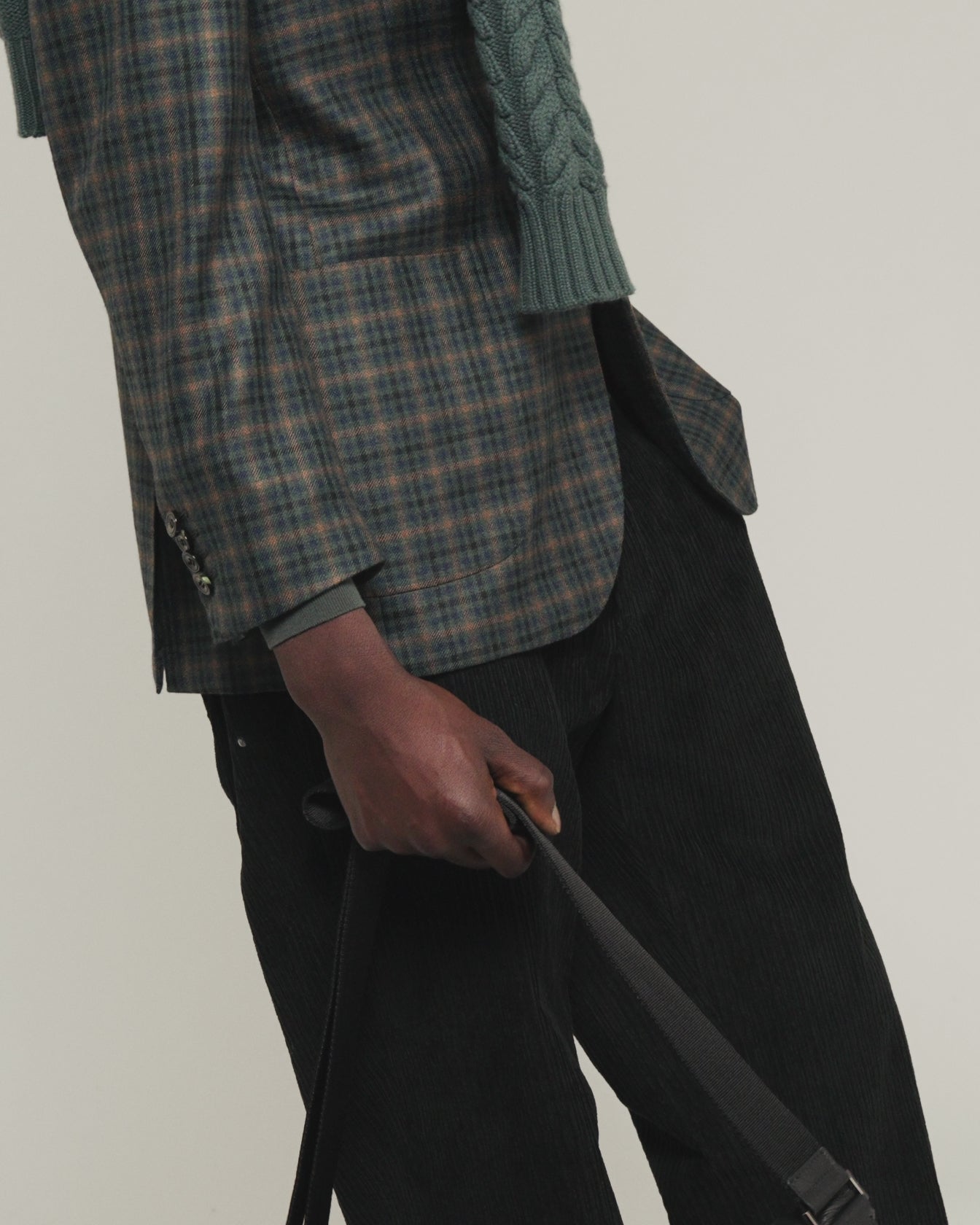 men’s green checked cashmere blazer