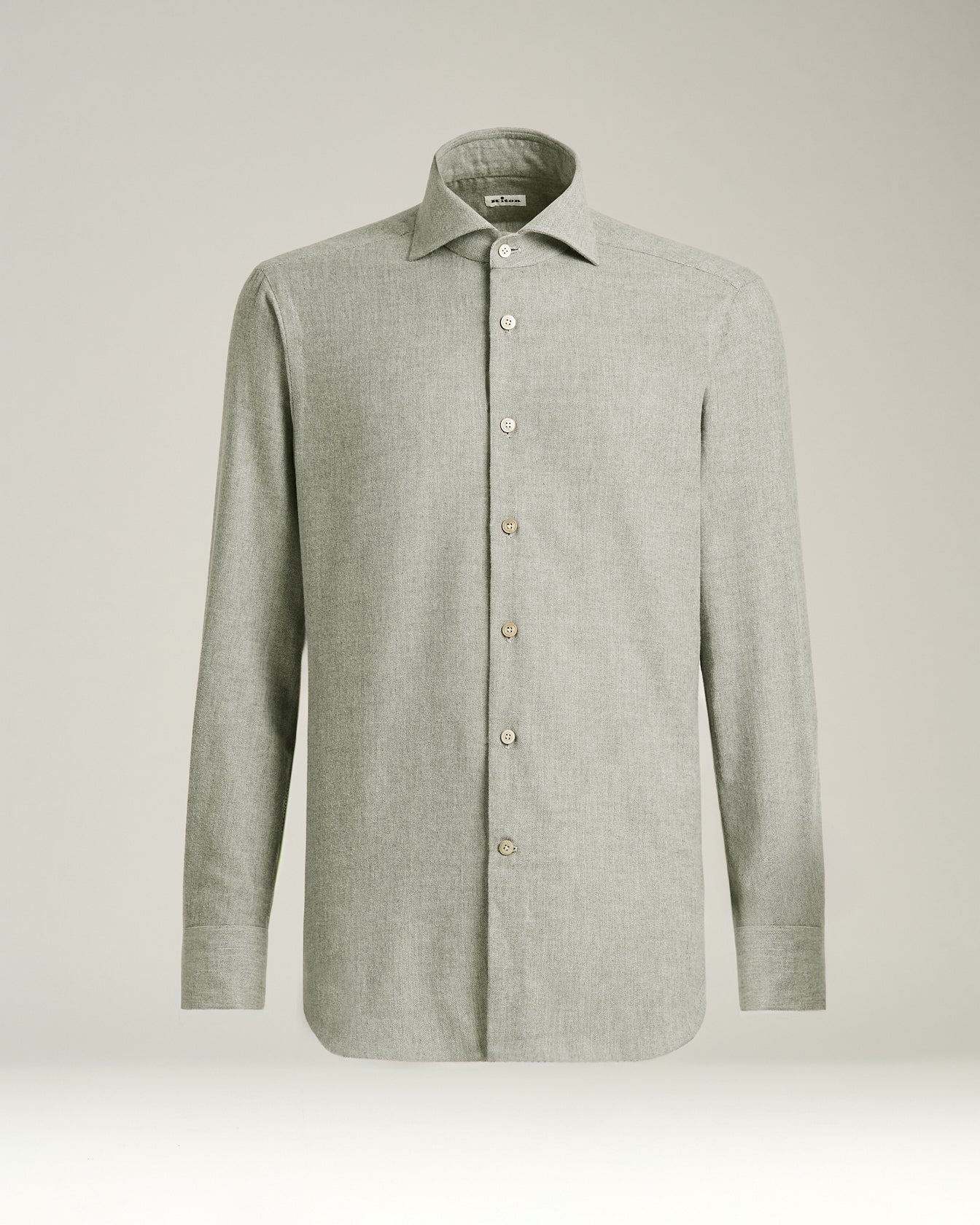 men’s anthracite flannel shirt in cotton, silk and cashmere