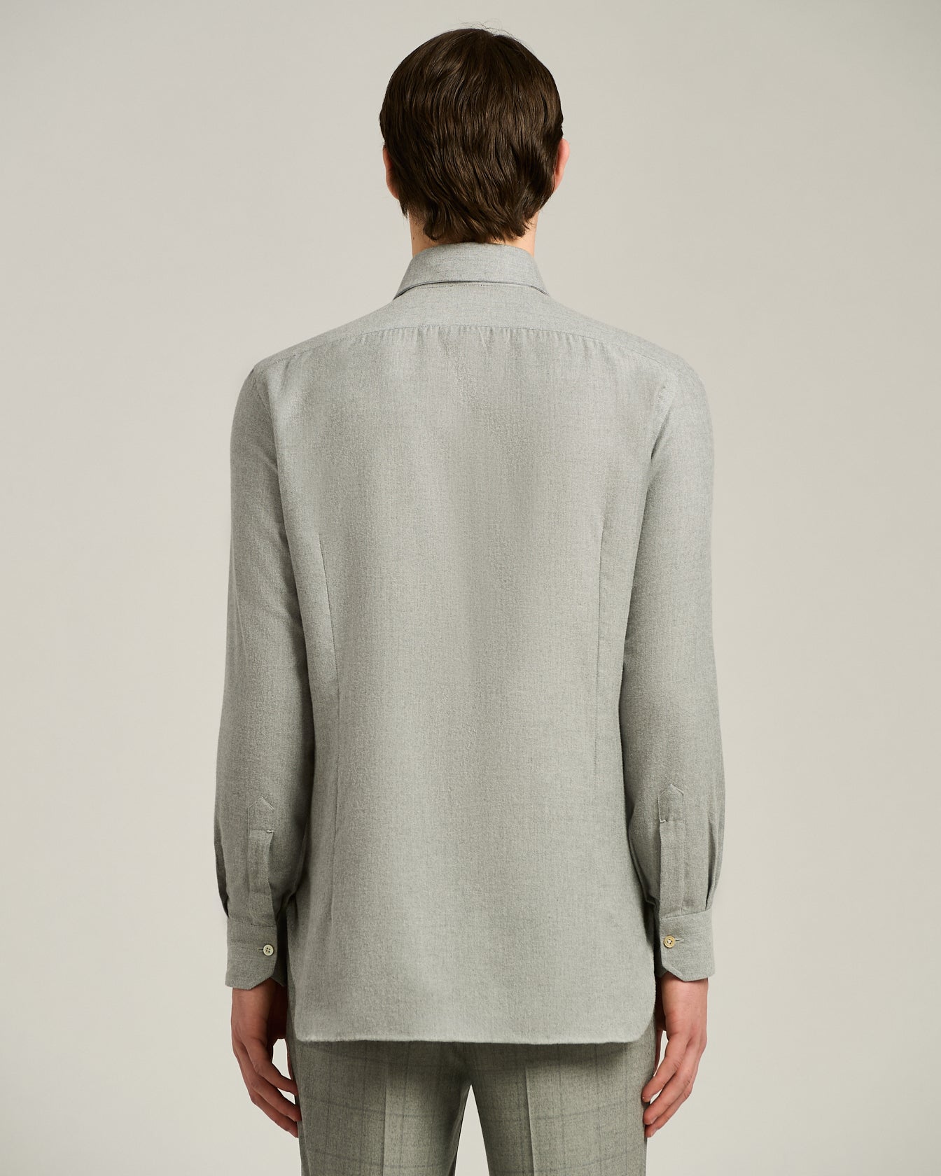 ANTHRACITE FLANNEL SHIRT IN COTTON, SILK AND CASHMERE