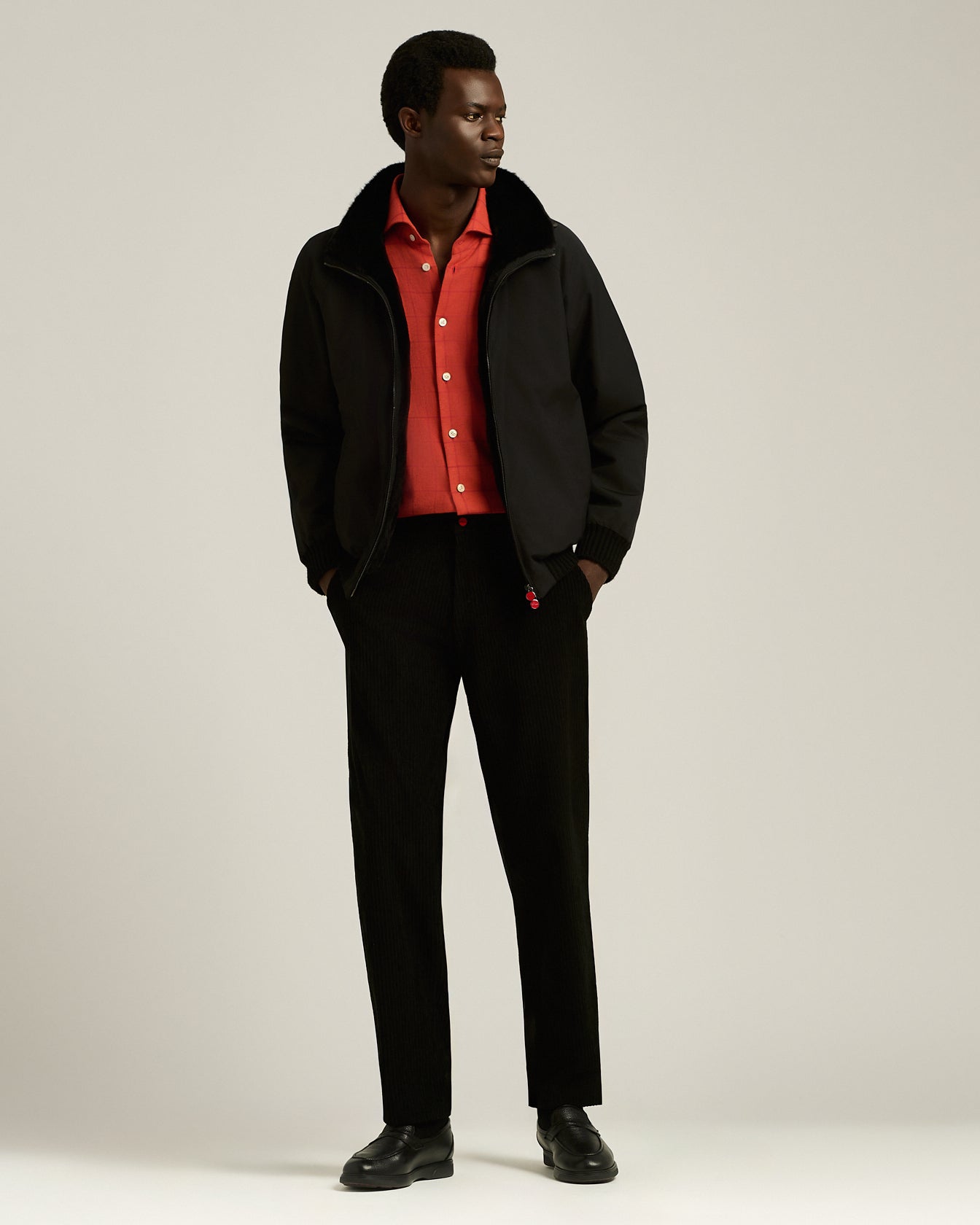 RED PLAID SHIRT IN COTTON FLANNEL