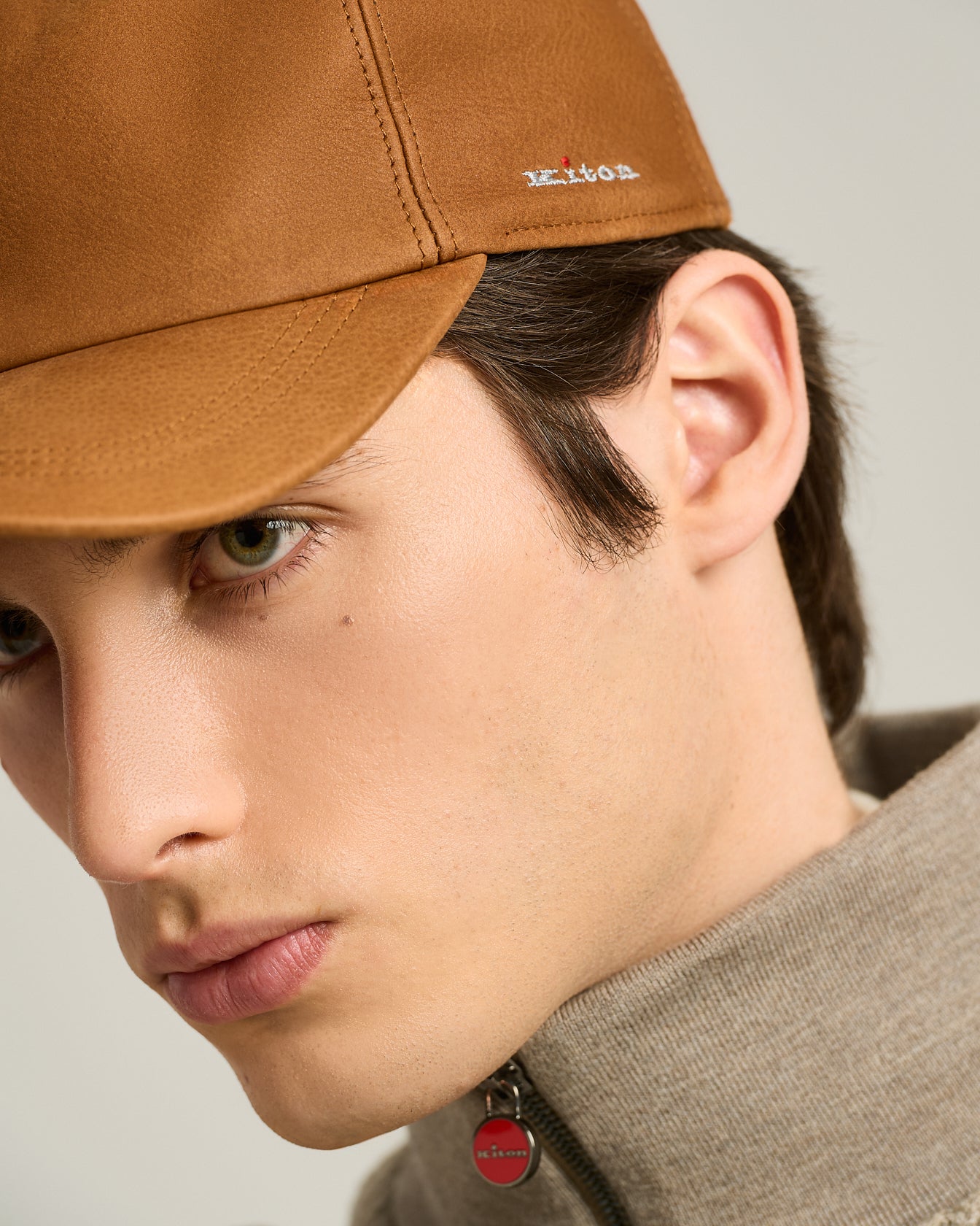 COGNAC LEATHER BASEBALL CAP