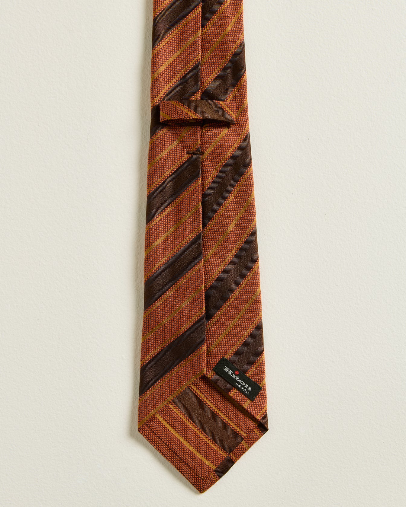 men's orange hand-woven regimental stripe tie