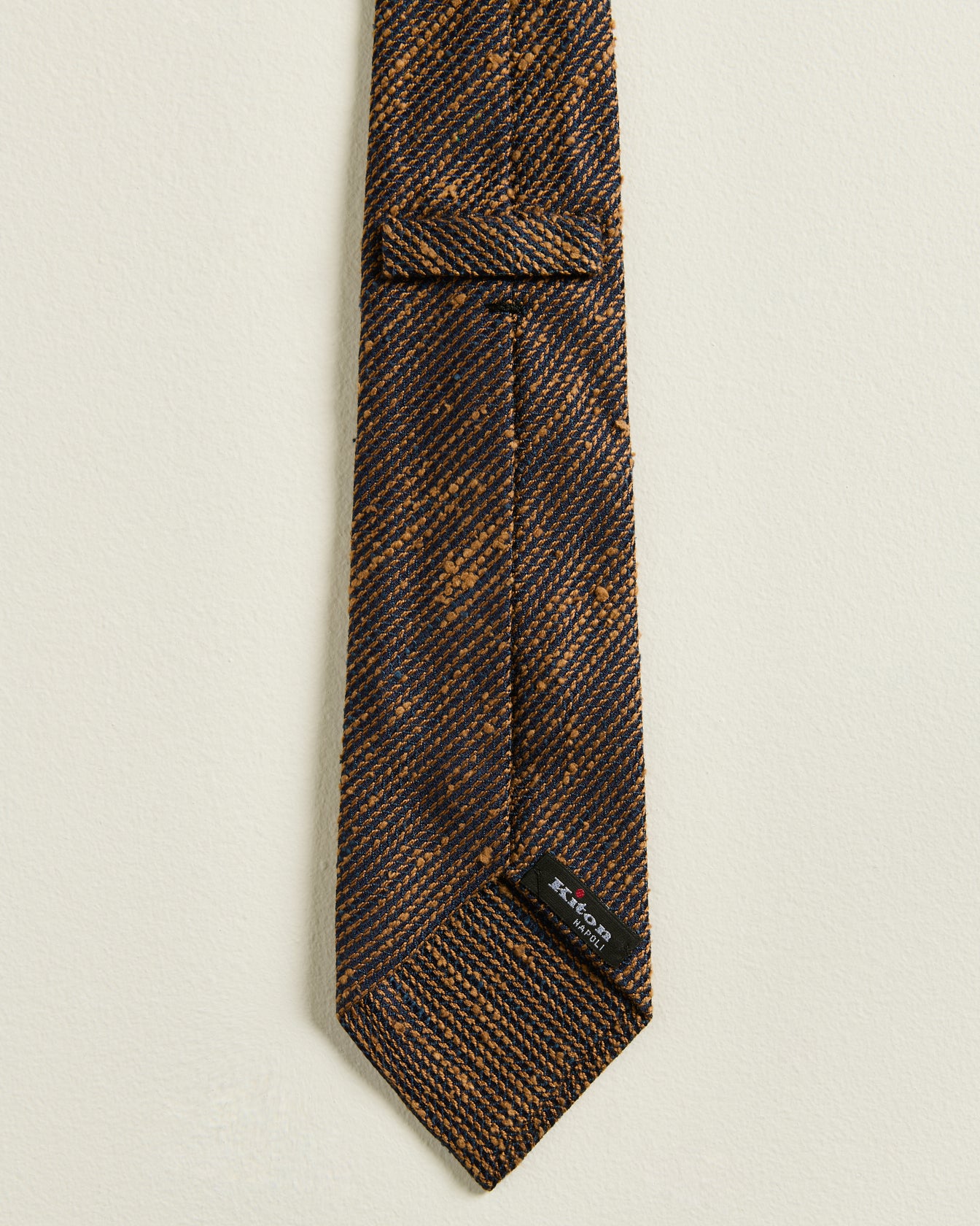 men's orange brown diagonal striped tie
