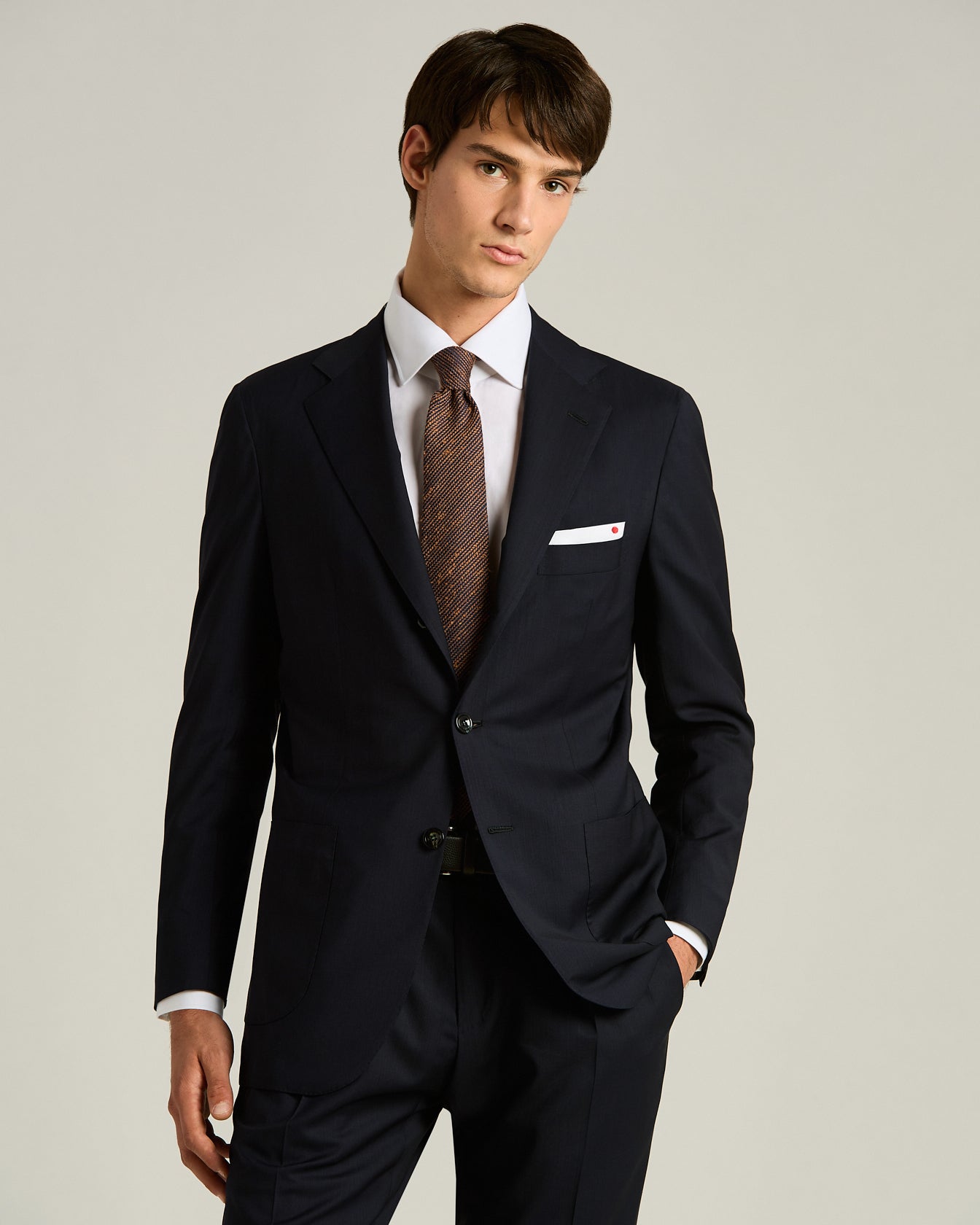 men's orange brown diagonal striped tie