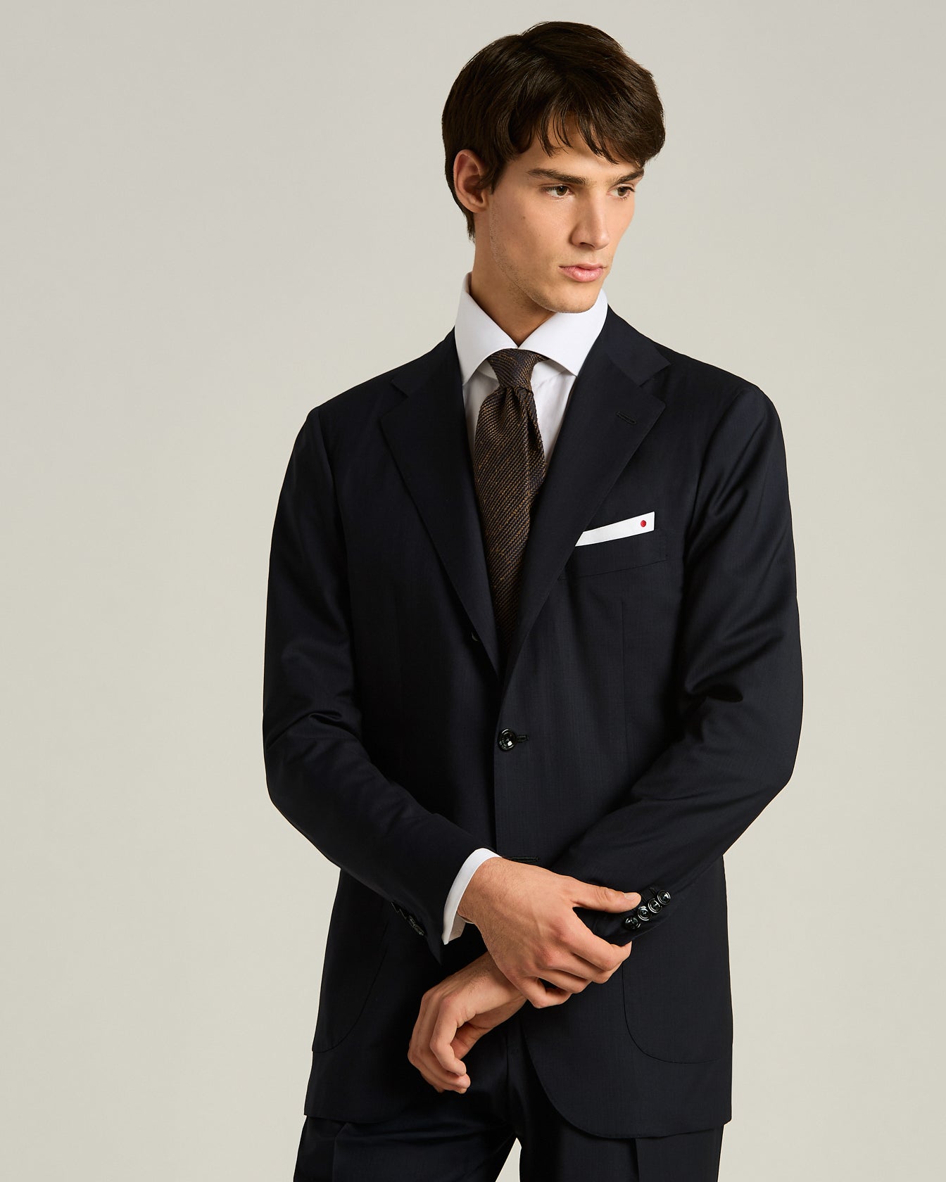 men's brown gold diagonal striped silk tie