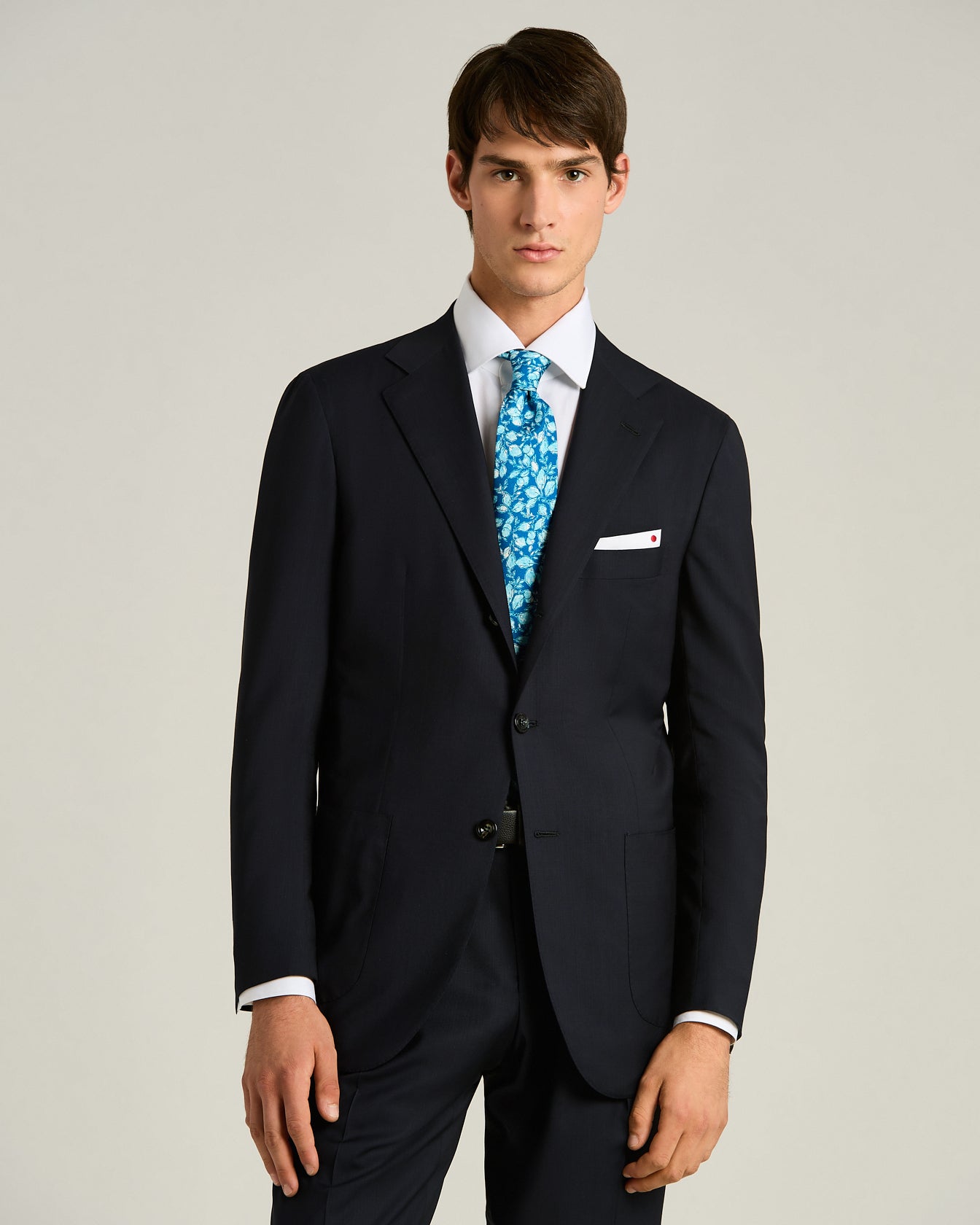 men's blue floral pattern silk tie