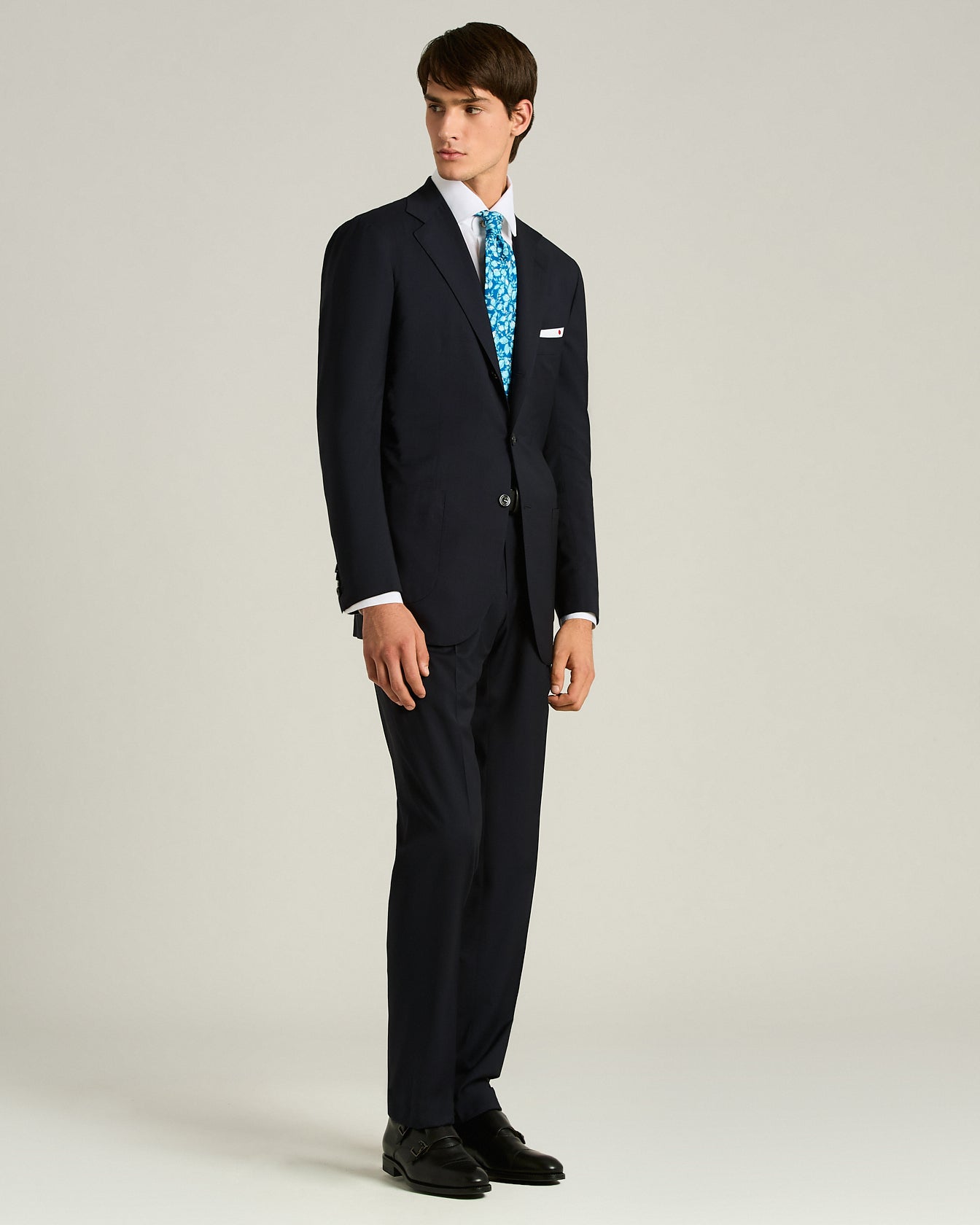 men's blue floral pattern silk tie