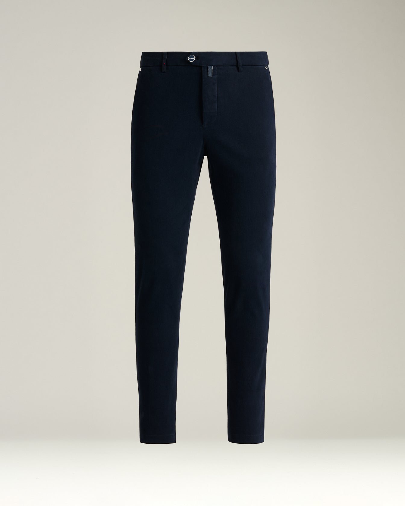 navy blue stretch cotton casual men's trousers