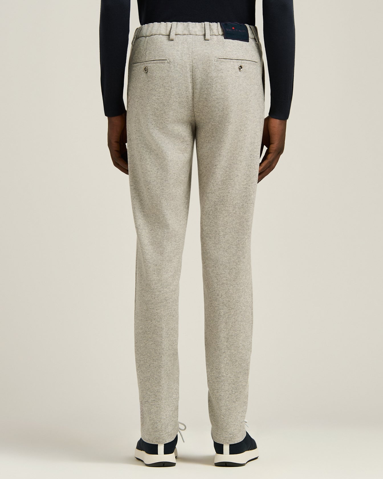 men's wool cashmere grey melange trousers