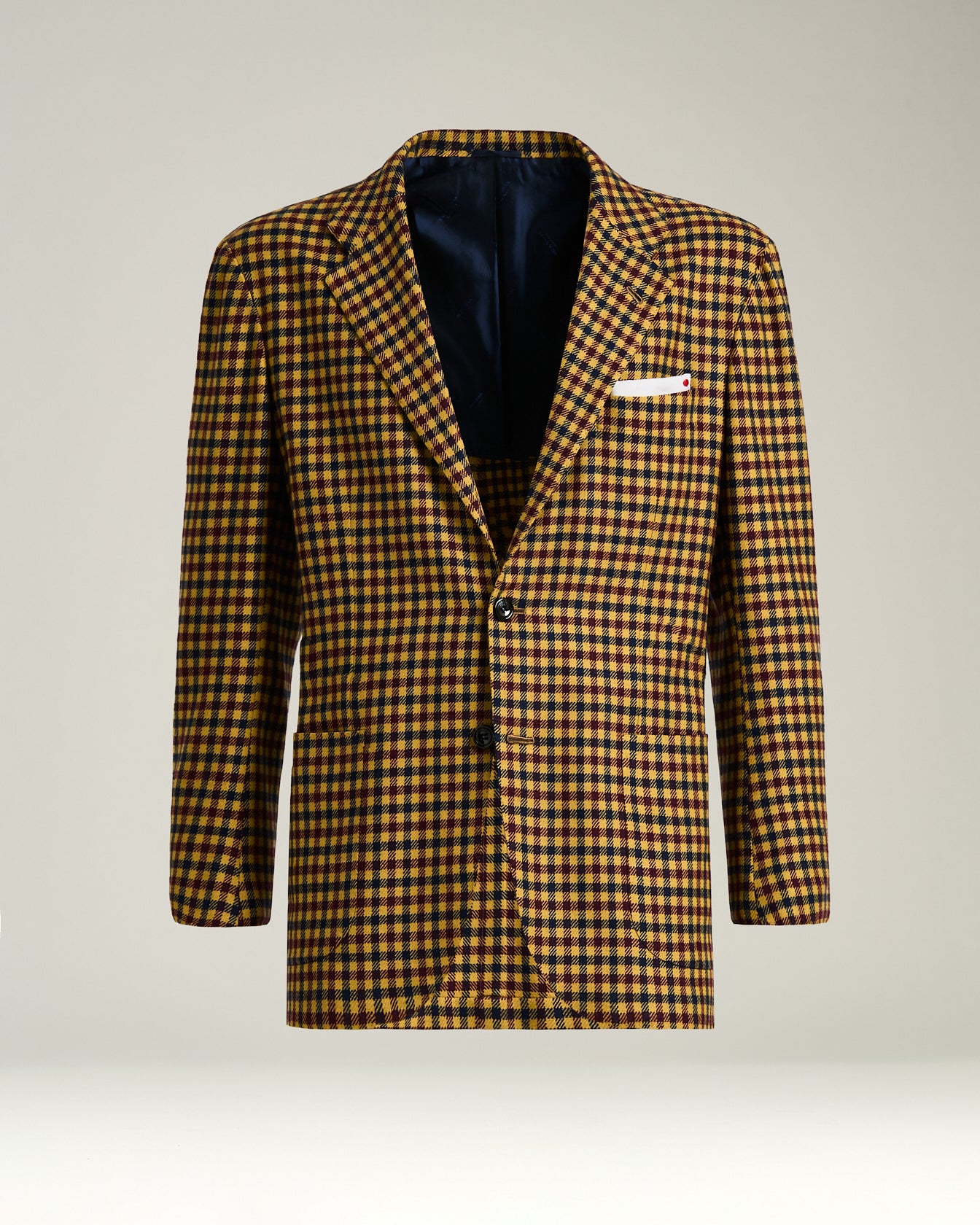 CASHMERE BLAZER WITH YELLOW MICRO-CHECK