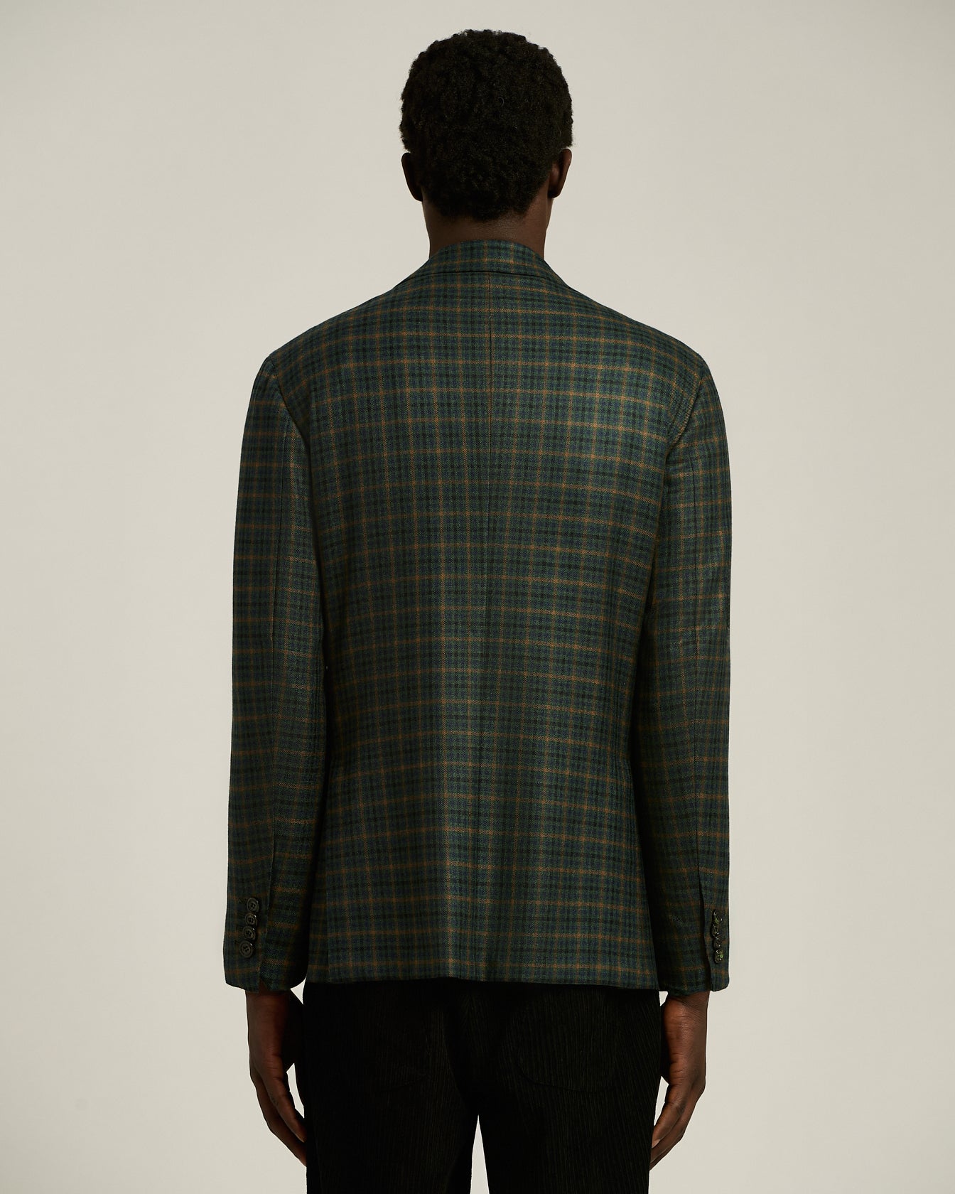 GREEN CHECKED CASHMERE BLAZER