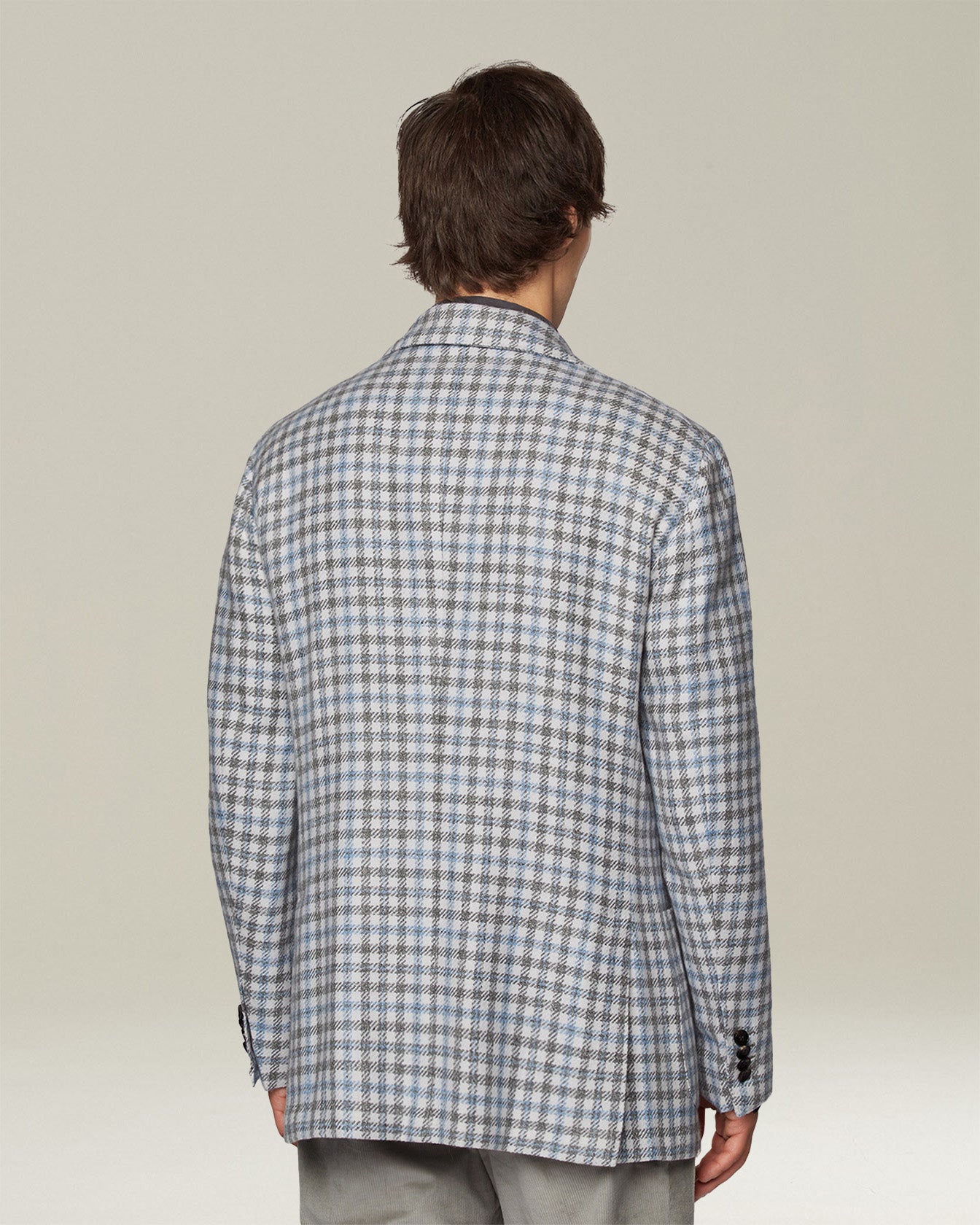 CHECKED CASHMERE BLEND BLAZER