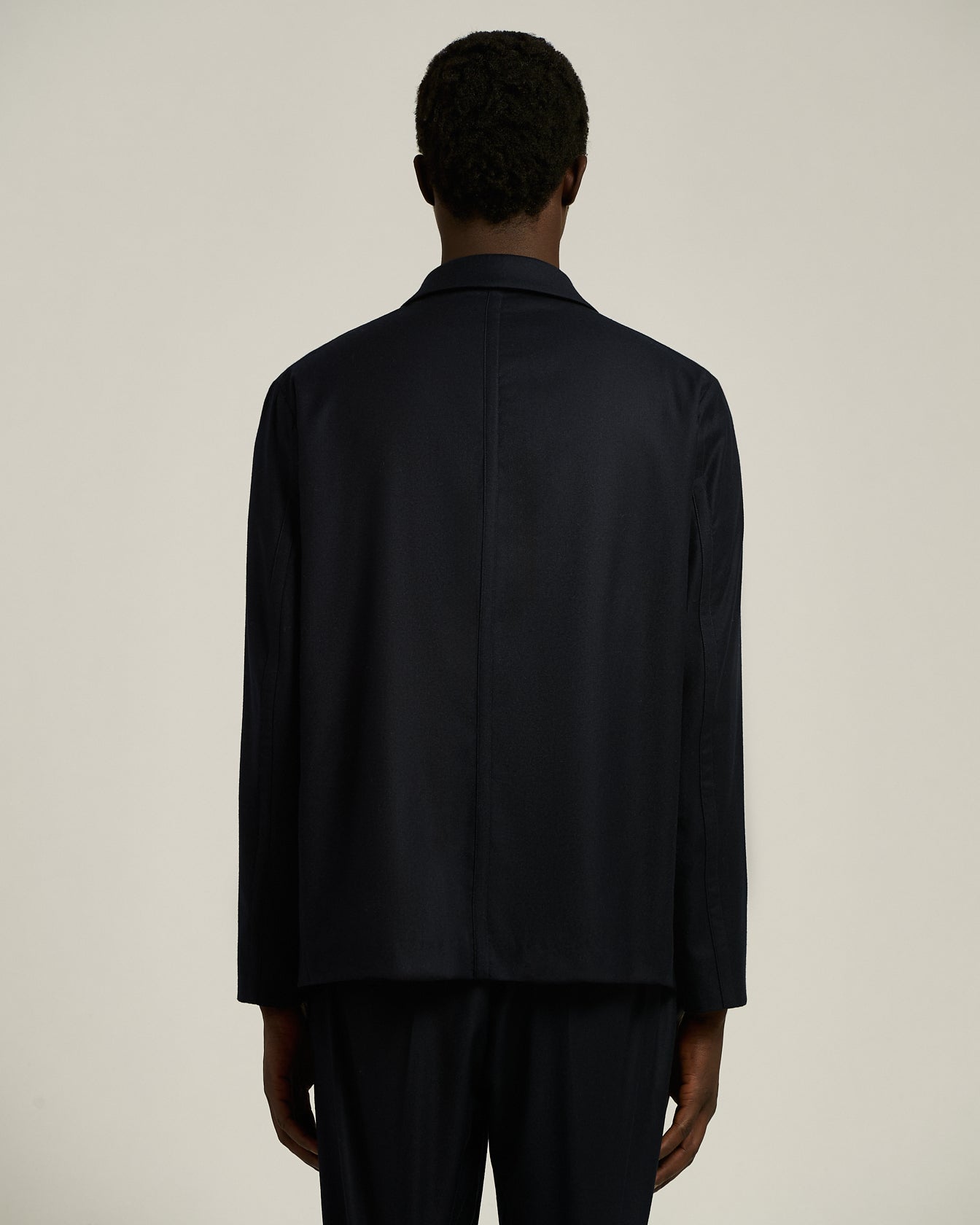 men's blue virgin wool jacket concealed closure