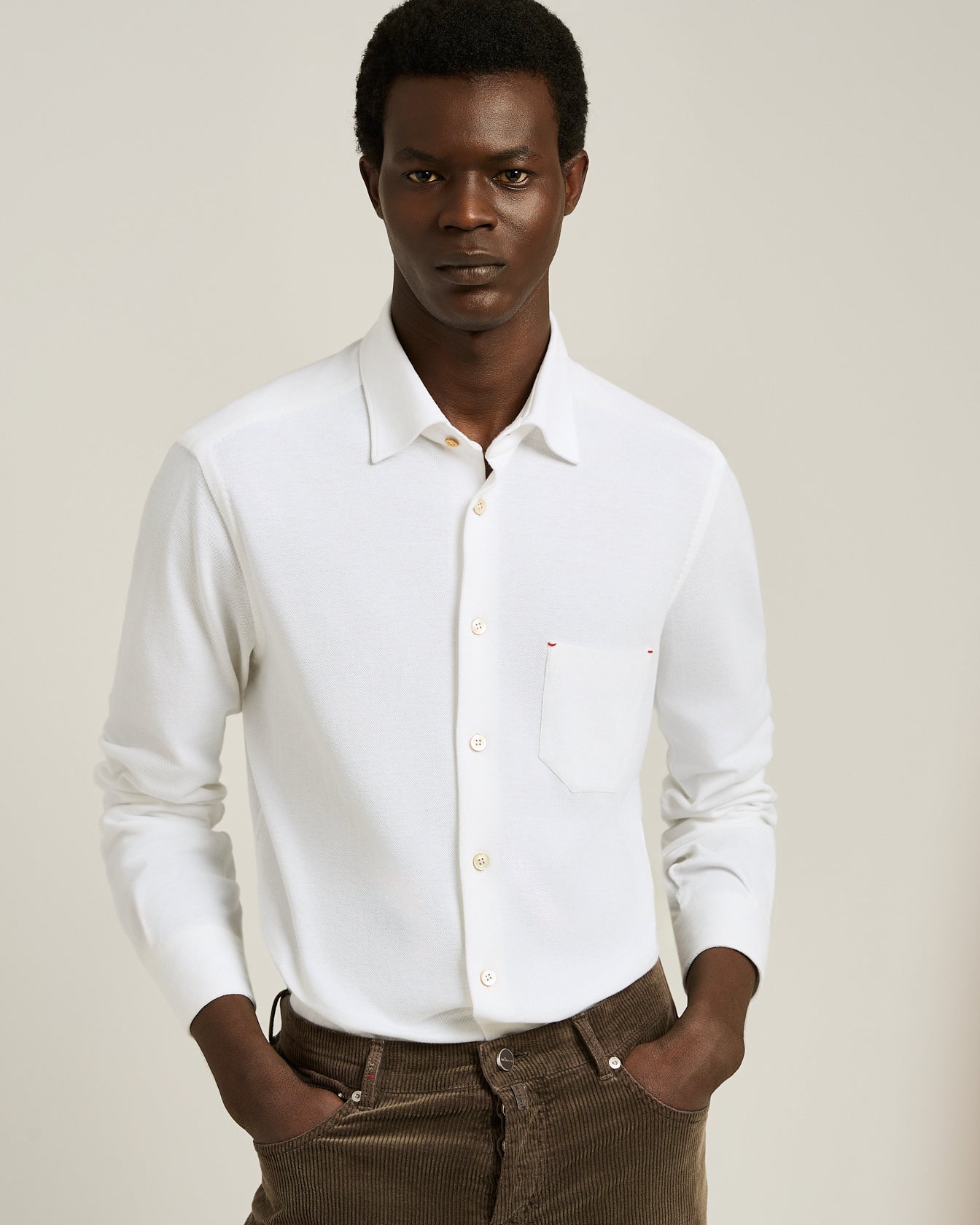 NERANO' SHIRT IN PURE WHITE COTTON JERSEY