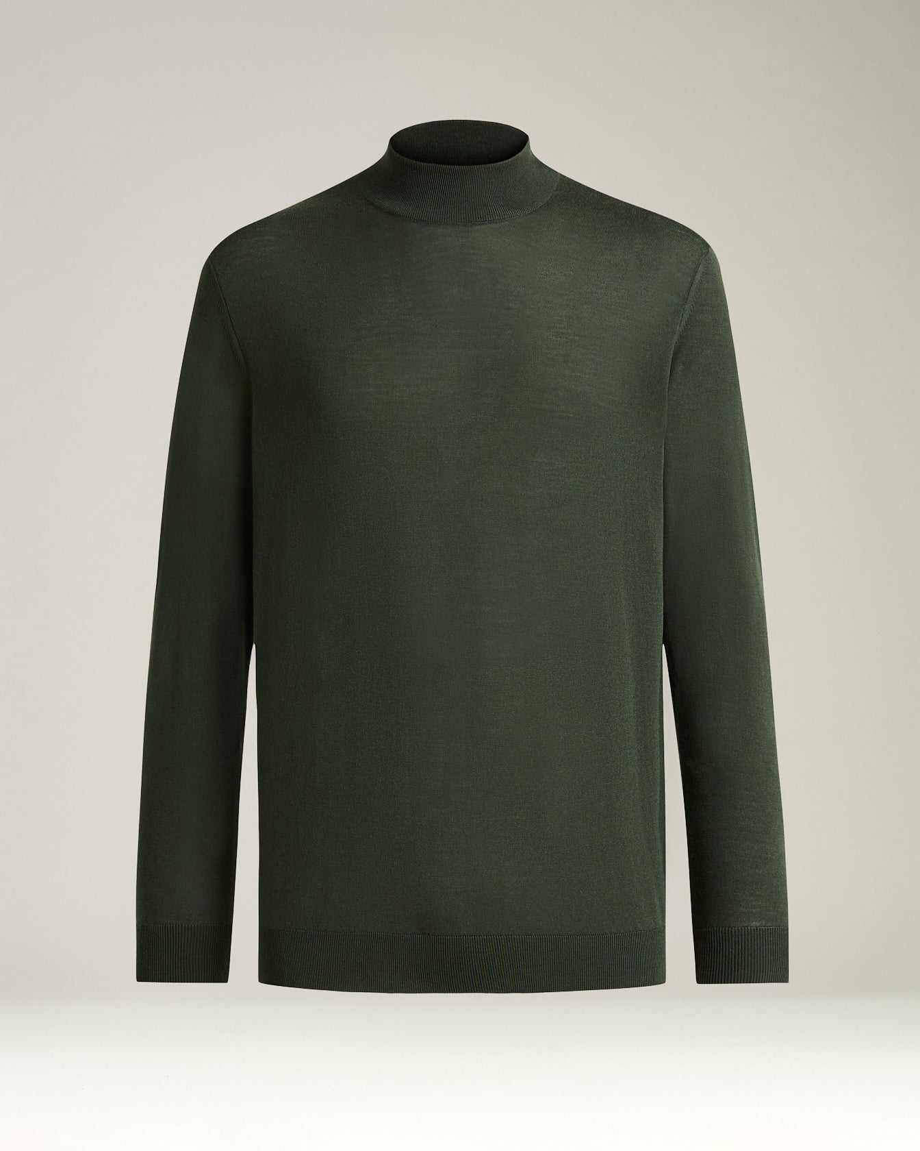 men’s green pine “diamante blu” wool mock-neck sweater