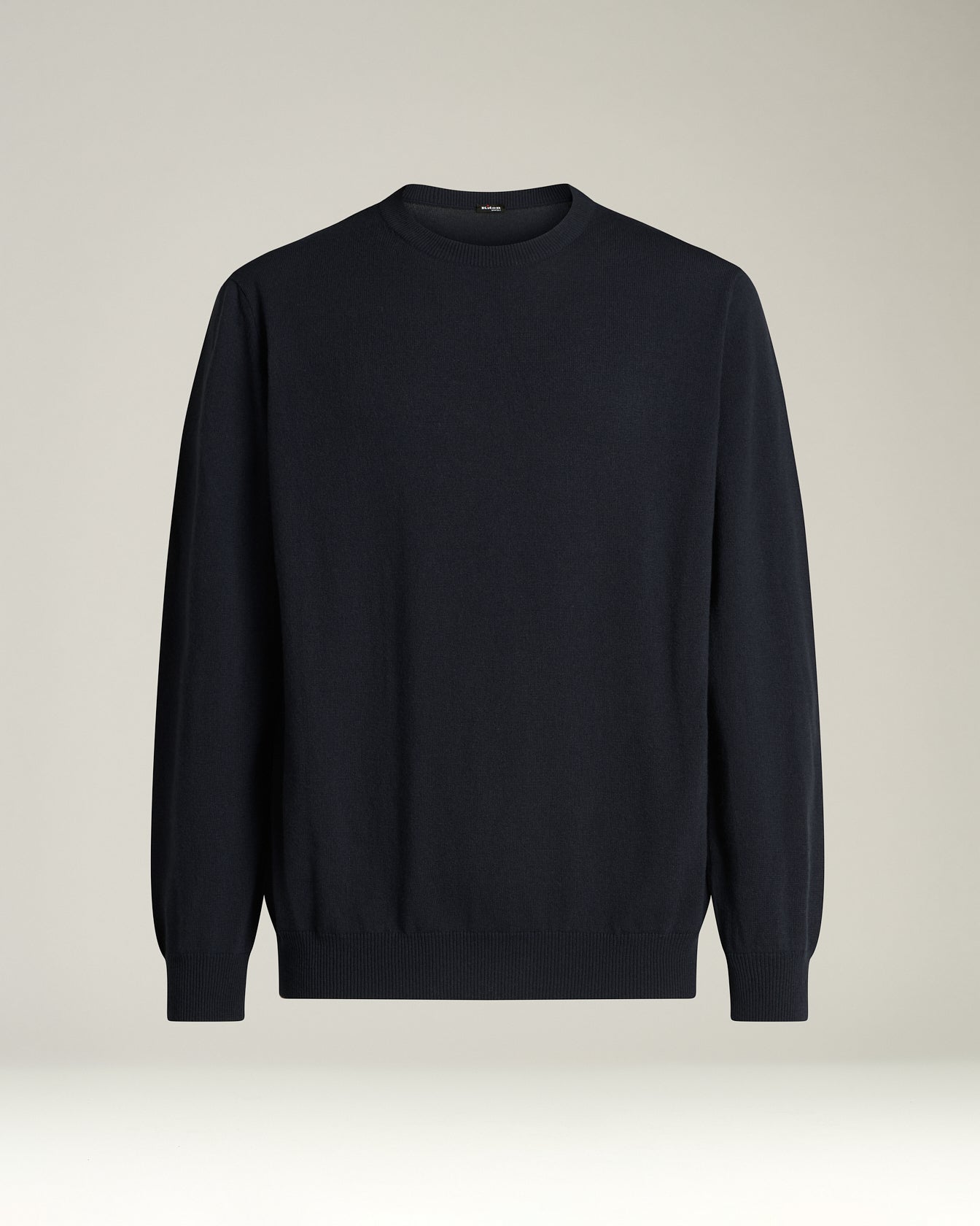 men's midnight blue pure cashmere crew neck sweater