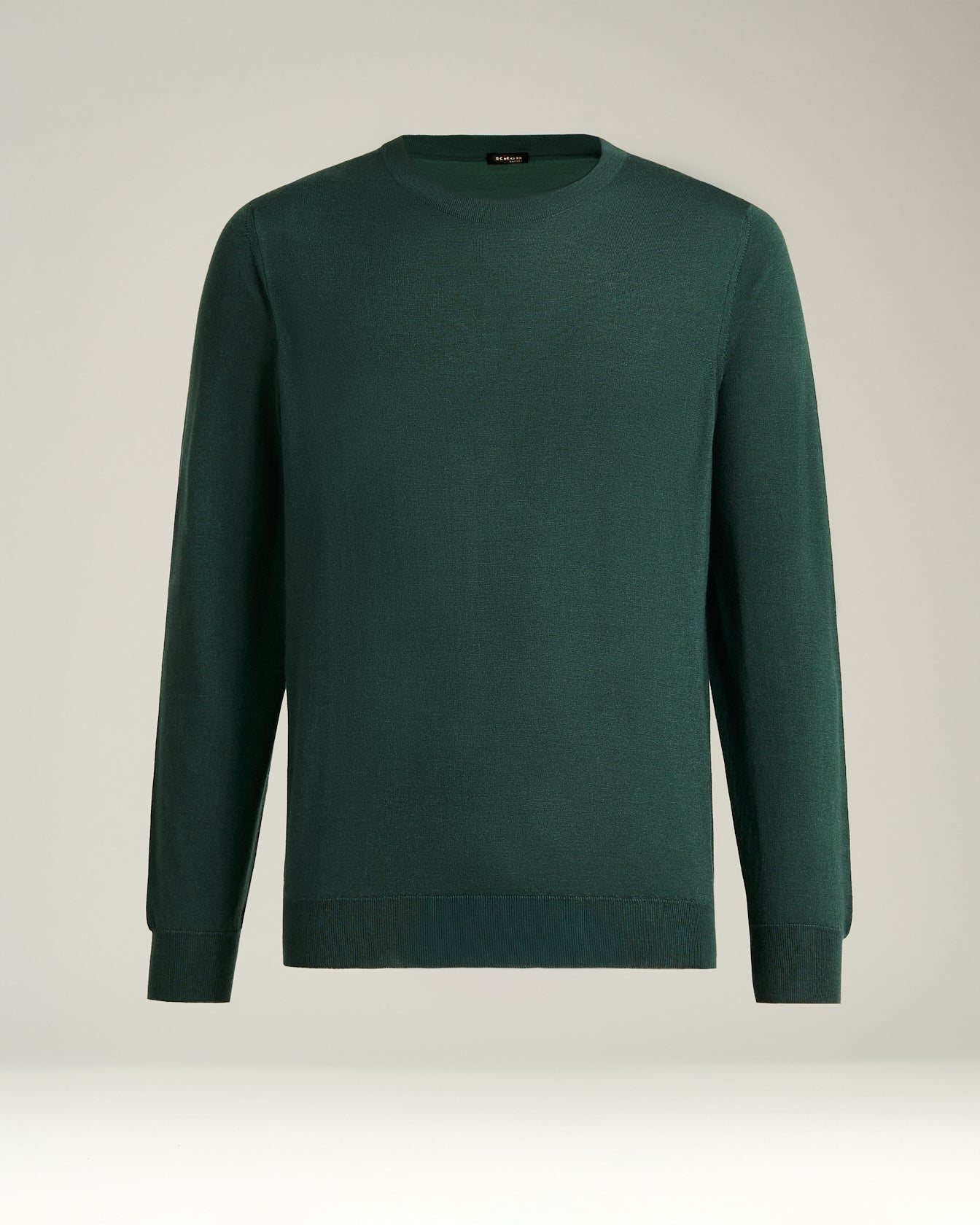 men’s green pine crewneck sweater in cashmere and silk