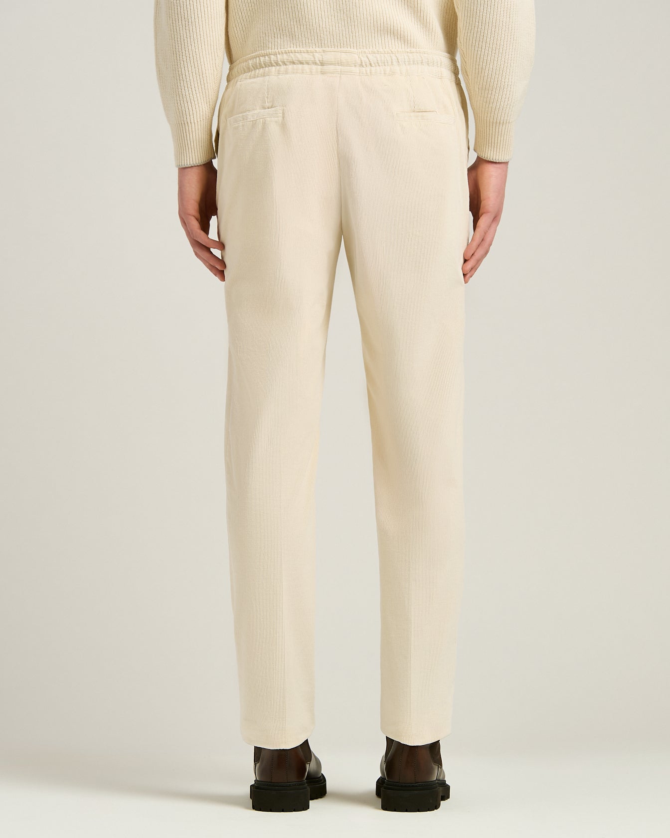 IVORY FINE-CORDUROY TROUSERS