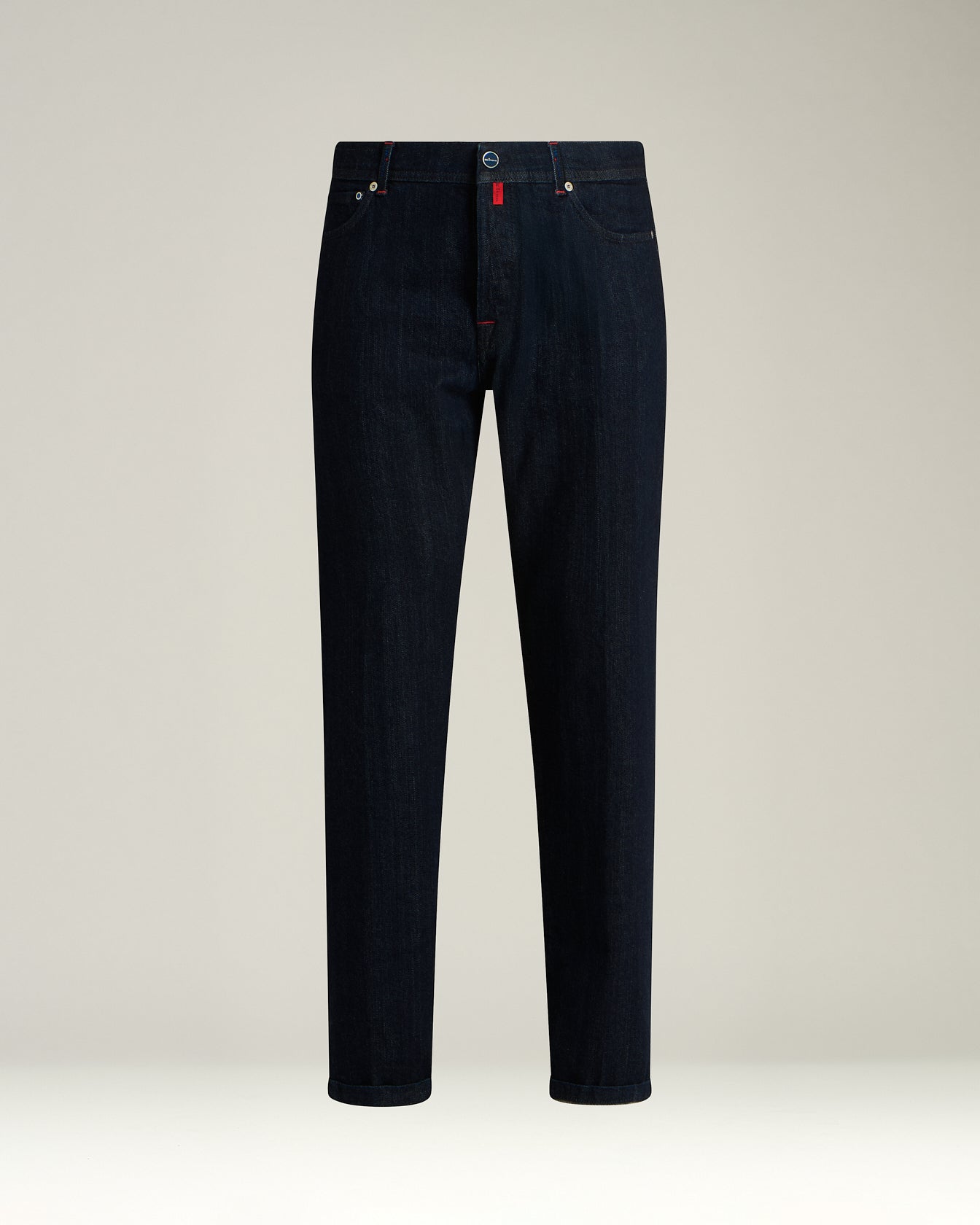 men's dark blue 5-pocket stretch cotton denim jeans