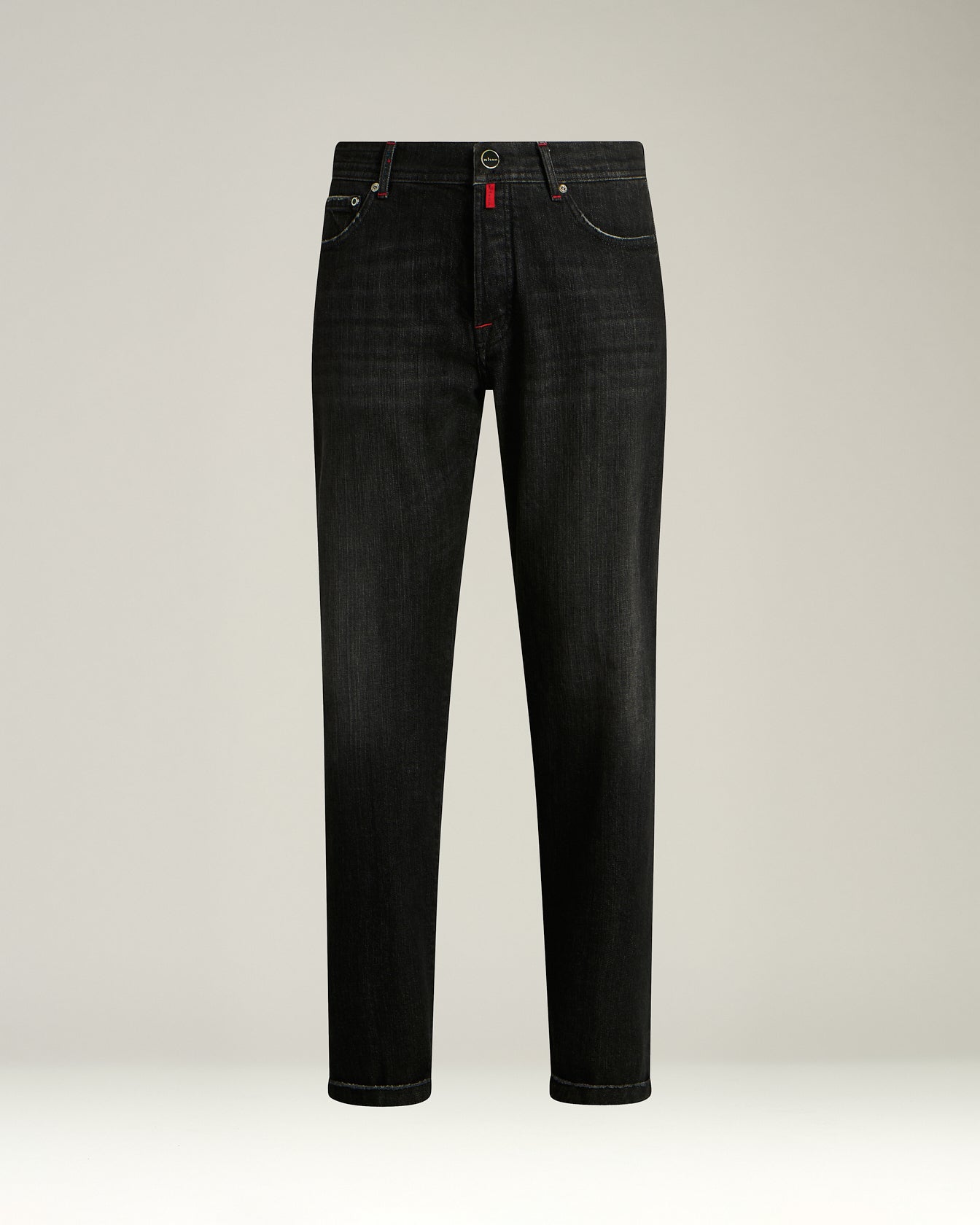 men's black 5-pocket stretch cotton denim jeans