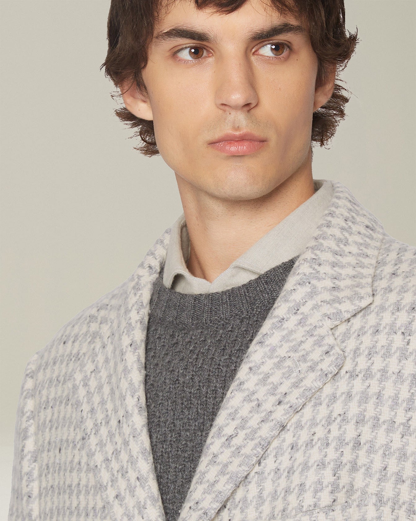 HOUNDSTOOTH CASHMERE BLEND COAT