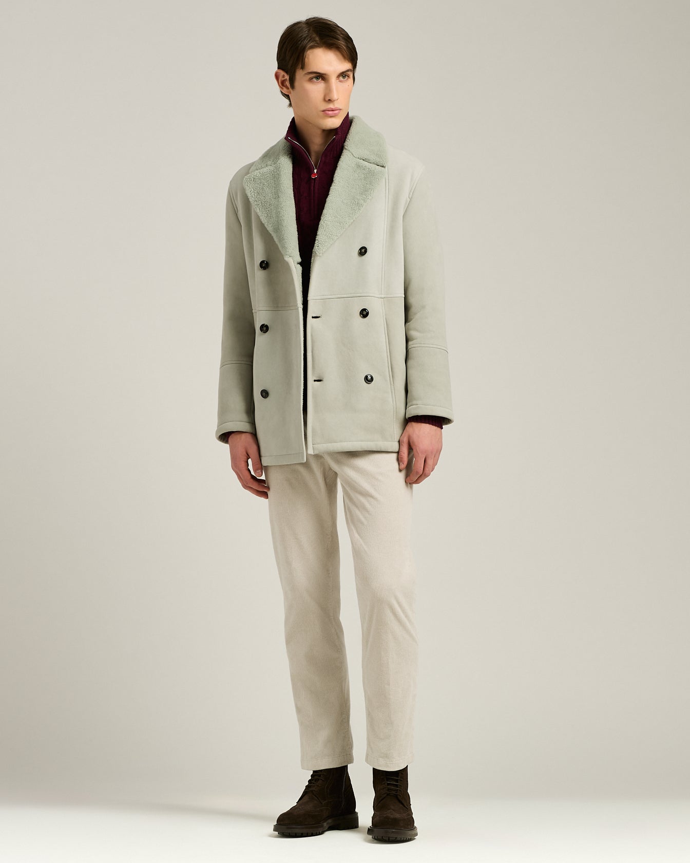 men's brown suede brogue boot side zip