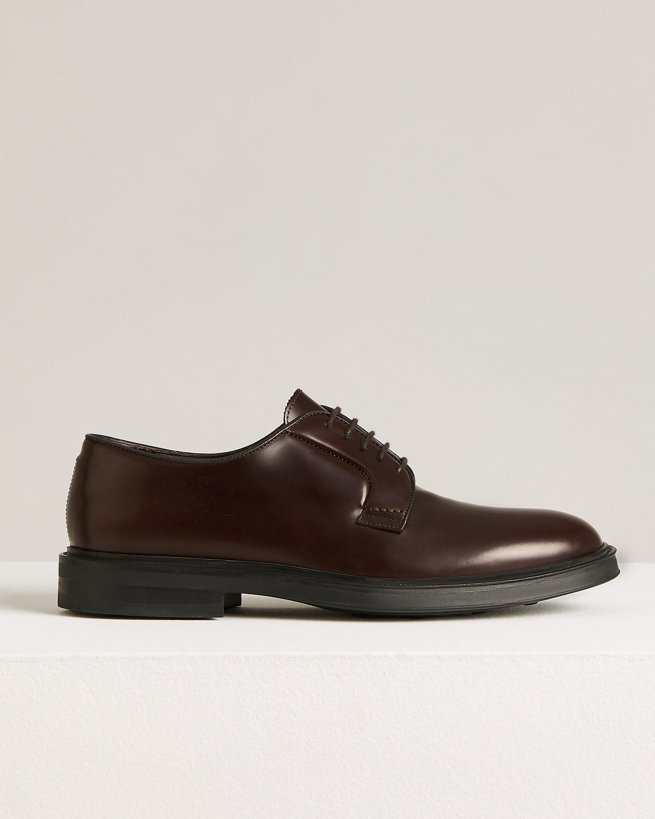 men's bordeaux smooth calfskin derby rubber sole