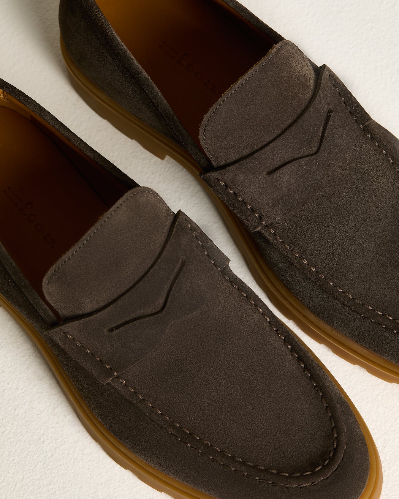 men's brown suede calfskin loafer