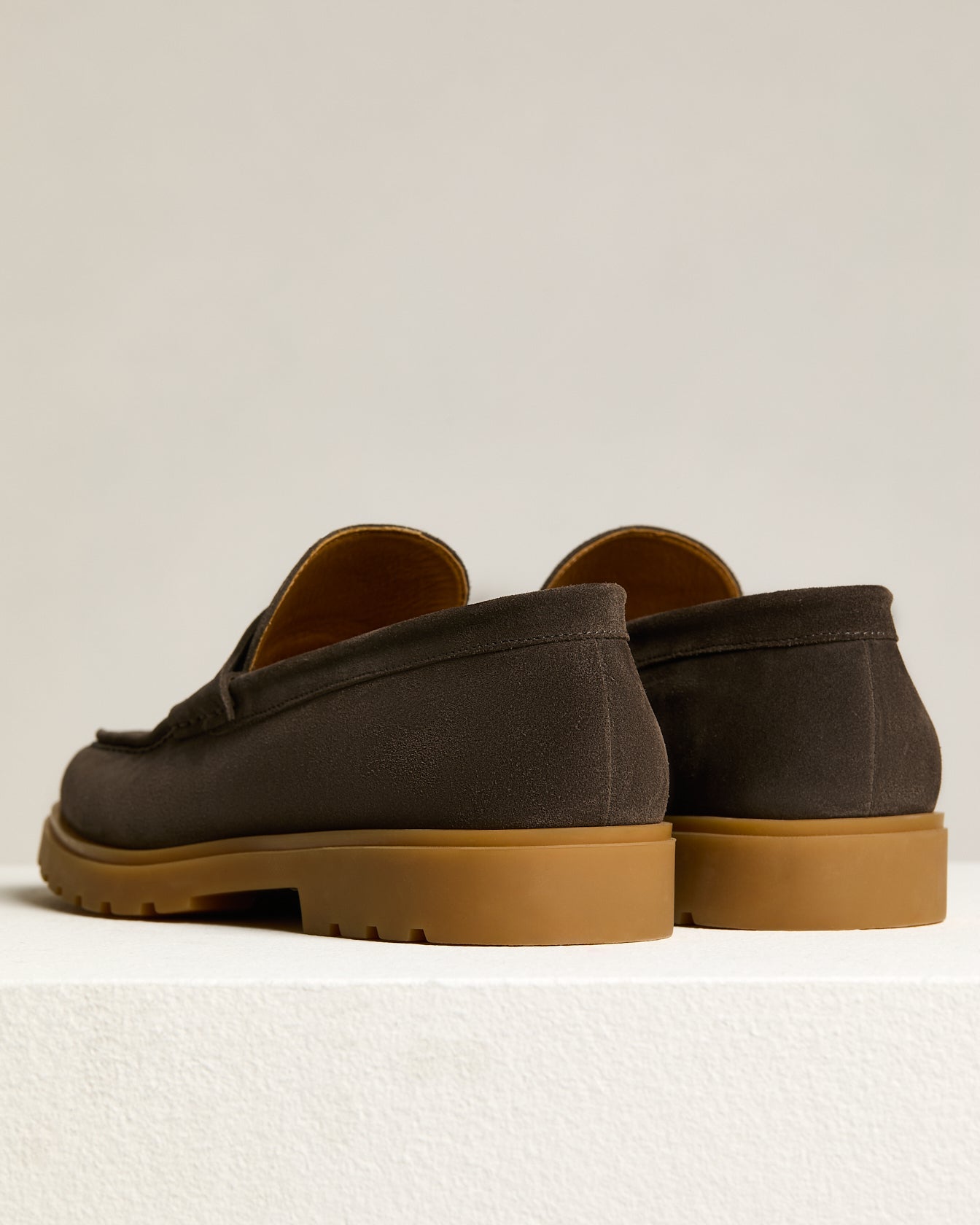 men's brown suede calfskin loafer