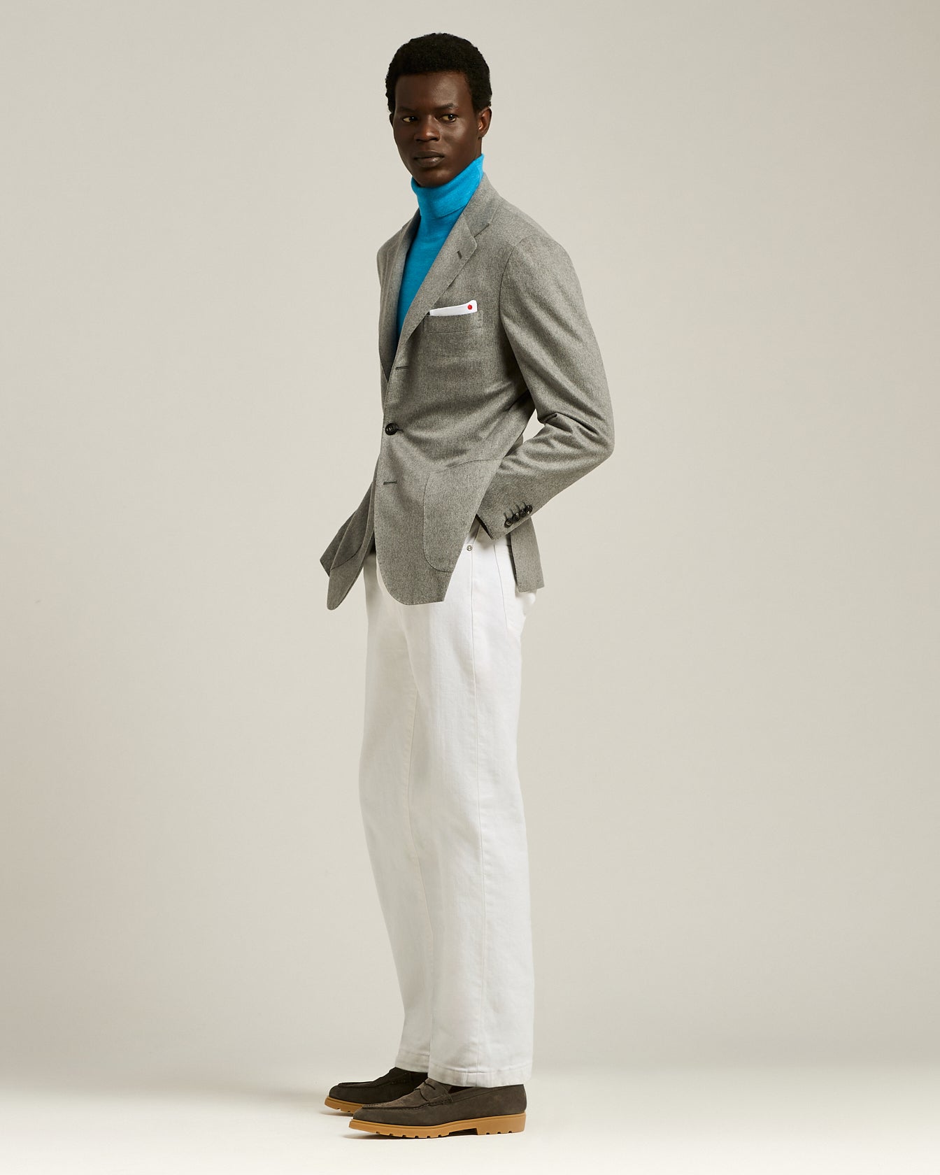 men's brown suede calfskin loafer