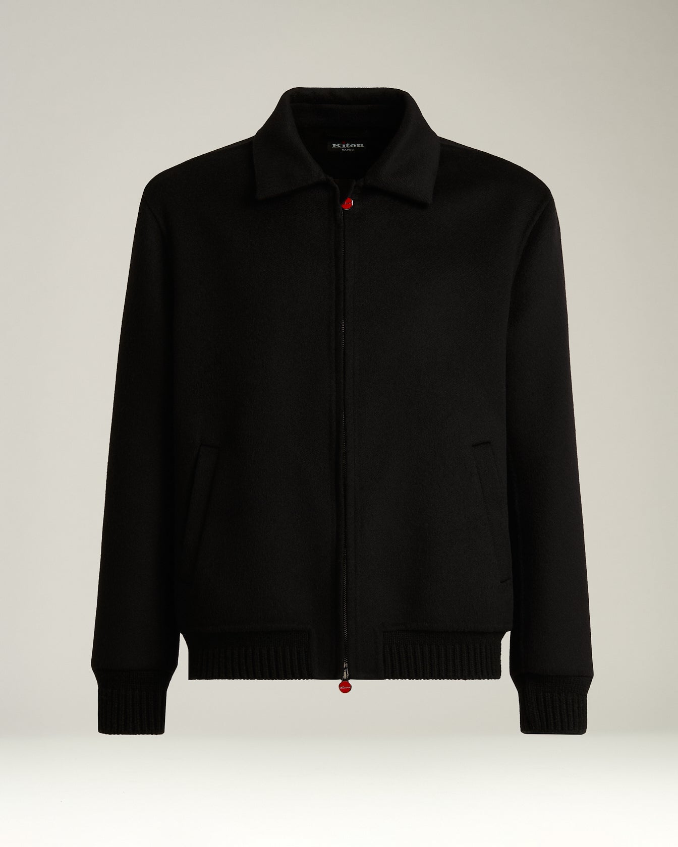 men’s bomber in pure black cashmere