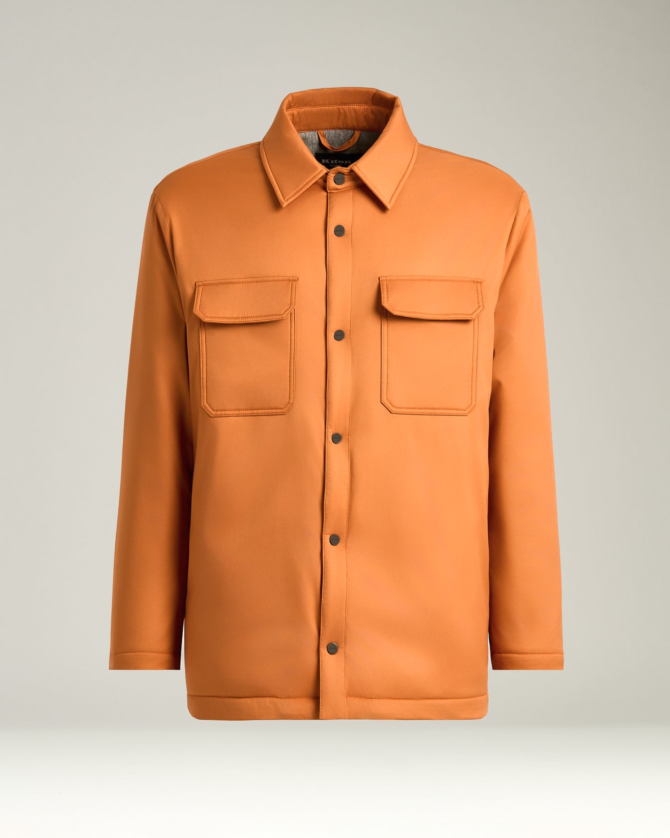 light orange technical fabric overshirt