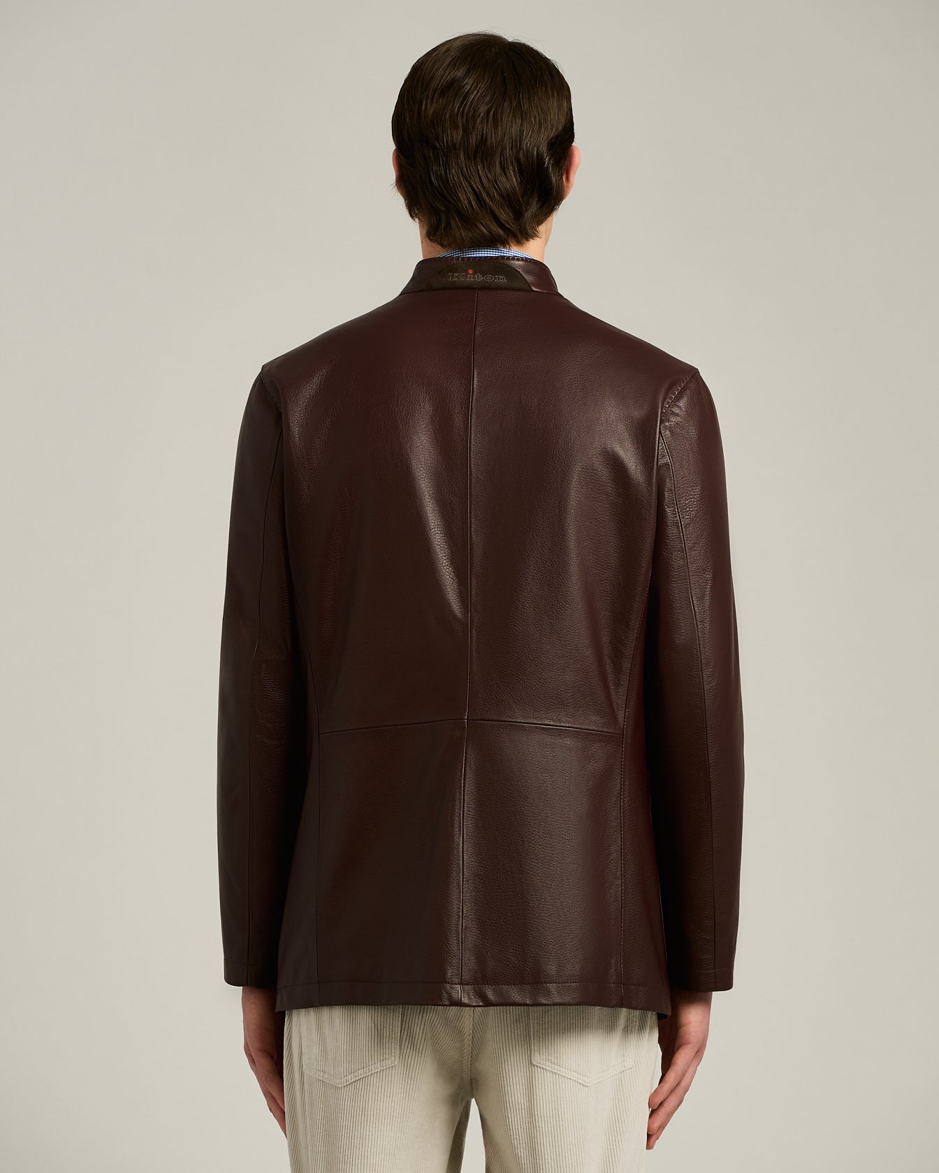BORDEAUX LAMBSKIN JACKET WITH MANDARIN COLLAR